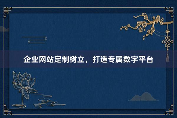 企业网站定制树立，打造专属数字平台
